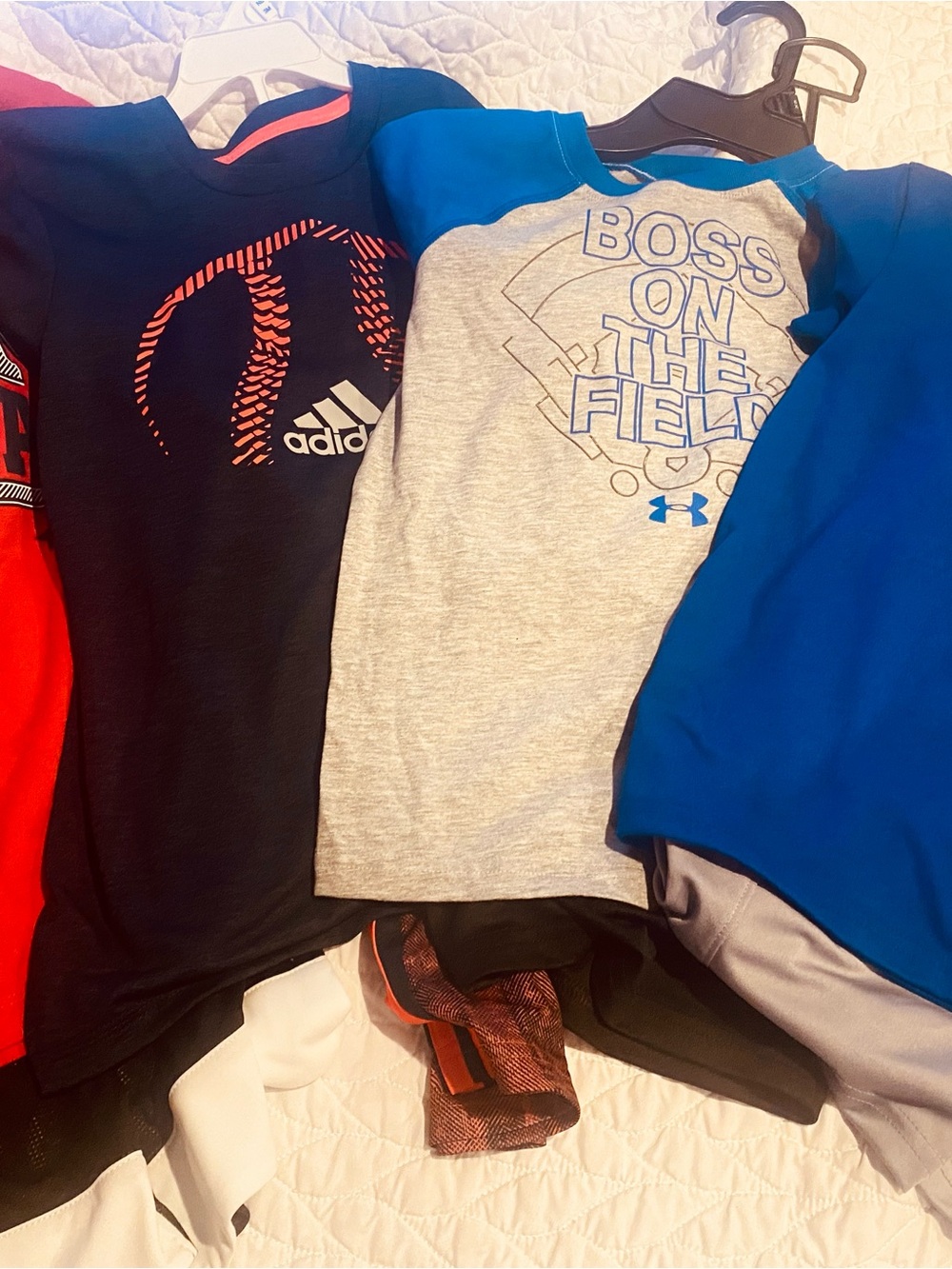 adidas Black & Red Short Sleeve Tee with Baseball Graphic